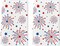 Fireworks Stars Patriotic 4th of July Kitchen Towels Dish Towels, 18x26 Inch Farmhouse Memorial Day Decoration Hand Towels Set of 2